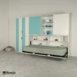 تخت یک نفره تاشو افقی با کمد فوقانی رابین - Image 4