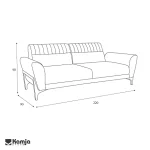 مبل سه نفره لودا - Image 4