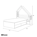 تخت یکنفره 90*200 پاتختی راست کومه - Image 3