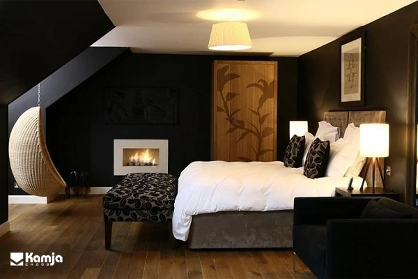 Girl's bedroom with a black color