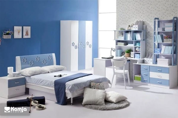 Girls bedroom with blue color