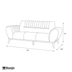 مبل دو نفره پلیسه آدورا - Image 3