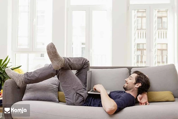 el cream furniture with man