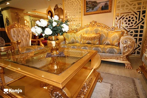 gold steel sofa