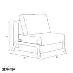 مبل یک نفره تخت خواب شو دیلا پایه مشکی - Image 3