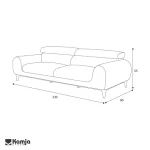 مبل سه نفره کاترینا - Image 3