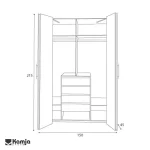 Rail closet 150 depth 45 V2 model vector