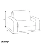 مبل یک نفره تخت خواب شو سیدا - Image 4