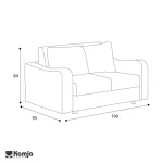 مبل دو نفره تخت خواب شو آیرا - 140 - Image 4