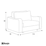 مبل یک نفره تخت خواب شو آیرا - 80 - Image 3