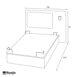 تخت یک نفره آمیتیس ۹۰ با چراغ خواب - Image 4