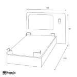 تخت یک نفره آمیتیس ۱۲۰ با چراغ خواب - Image 4