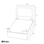 تخت یک نفره آمیتیس ۹۰ بدون چراغ خواب - Image 4