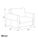مبل یک نفره تخت خواب شو آرتا - Image 4