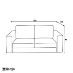 Lana three-seater sofa vector