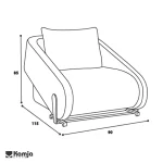 Saima single sofas open wiew vector