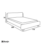 Single bed 90 fixed floor Alvand vector